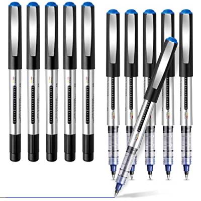 10 Stück Gel-Stifte, schnell trocknend, Gel-Stift, 0,5 mm, Gel-Tintenroller, Blau von Svalor