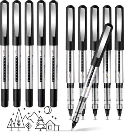 10 Stück Gel-Stifte, schnell trocknend, Gel-Stift, 0,5 mm, Gel-Tintenroller, Gel-Tintenroller (schwarz) von Svalor
