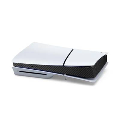 Konsole Seite Schutzfolie Aufkleber für Sony PS5 Slim,Skin Aufkleber Abziehbild für Playstation 5 Slim,Wrap Cover Vinyl Aufkleber Abziehbilder für Spielkonsole (Kohlefaser Schwarz) von Szaerfa