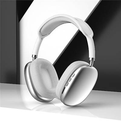 Szaerfa P9 Pro Max Bluetooth-Kopfhörer,Kabelloses Stereo Sound Over Ear Headset,Ohrhörer mit Geräuschunterdrückung, unterstützt TF-Karte, Schaumstoff-Ohrmuscheln, für Reisen, Home Office (weiß) von Szaerfa