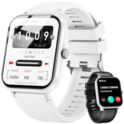 Smartwatch mit Telefonfunktion Fitnessuhr Sport Uhren - 1.83 Zoll Smart Watch Herren Damen mit Herzfrequenz Schlafmonitor Schrittzähler Wasserdicht Fitness Armbanduhr 100 Sportmodi Uhr für iOS Android von TAOPON