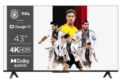 TCL 43P639 43 Zoll (108cm) LED Fernseher, 4K UHD, Smart TV, Google , HDR 10, Dynamic Colour Enhancement, 60Hz Motion Clarity, HDMI 2.1, Dolby Audio, Sprachsteuerung, Metallgehäuse, Alexa kompatibel von TCL