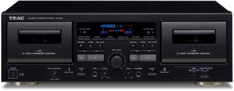 Teac W-1200-B Doppelkassettendeck mit USB-Ausgang schwarz von TEAC