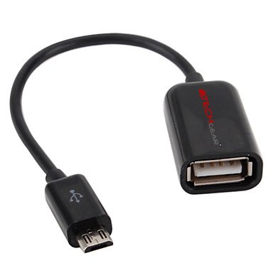 TECHGEAR OTG USB-Adapterkabel Micro auf USB A-Buchse 2.0 Kompatibel mit Motorola Moto G (XT1032)/Motorola Moto X (XT1052) - Micro OTG Adapter 2.0 - Schwarz von TECHGEAR