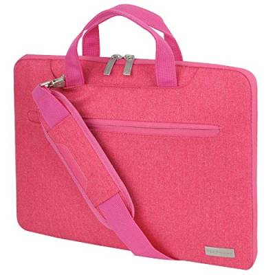 TECHGEAR Tasche für 14-14,6 Laptops - Tragbare Multifunktions Laptop hülle mit verstellbarem Schultergurt, Gepäckriemen und unterdrückbaren Griffen, Tragbarer Organizer Case mit Taschen - Rose von TECHGEAR