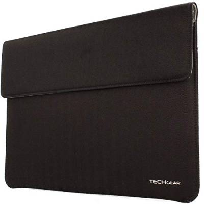TECHGEAR Ultradünne Schutzhülle mit Tasche für iPad Pro 12.9 2020, 2018, 2017 und andere Tablets, Notebooks ähnlicher Größe [ONYX] von TECHGEAR