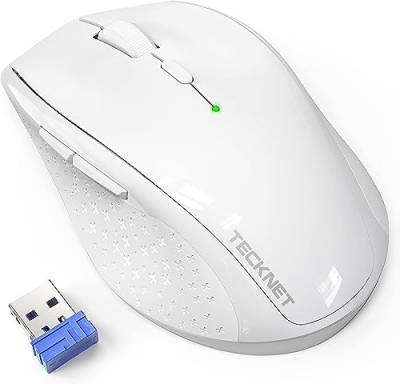 TECKNET Kabellose Maus, 3200 DPI 2.4G Optical Business Funkmaus 6 Einstellbare DPI Wireless Maus mit Nano Empfänger Drahtlose Mäuse für PC Laptop Windows MacBook Linux Büro Zuhause von TECKNET