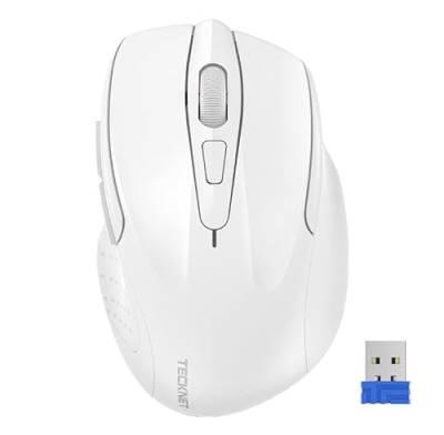 TECKNET Kabellose Maus, Pro 2.4G 2600 DPI Wireless Maus 6 Tasten mit Nano Empfänger, 24 Monate Batterielaufzeit, 5 Einstellbare DPI-Pegel für PC Laptop iMac MacBook Microsoft Pro, Office Home von TECKNET