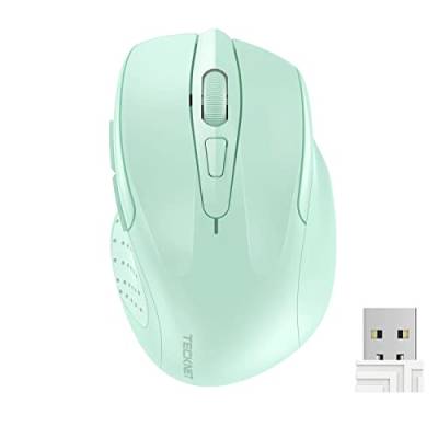 TECKNET Kabellose Maus, Pro 2.4G 2600 DPI Wireless Maus 6 Tasten mit Nano Empfänger, 24 Monate Batterielaufzeit, 5 Einstellbare DPI-Pegel für PC Laptop iMac MacBook Microsoft Pro, Office Home von TECKNET