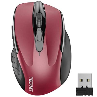 TECKNET Maus Kabellos, Bluetooth Maus Silent Mouse Wireless 3-Modus (Bluetooth 5.0/3.0+2.4G), 2400/1600/1000 DPI Funkmaus für Laptop, PC, Mac, MacBook-schwarz von TECKNET