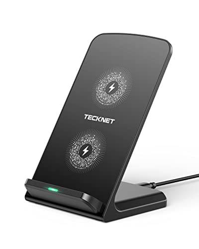 TECKNET Wireless Charger,15W Induktive Ladestation induktionsladegerät, Qi-Zertifiziert Kabelloses Laden für iPhone 15 14 13 12 Pro Mini XR XS Samsung Galaxy S23 S22 S21 Google Pixel von TECKNET