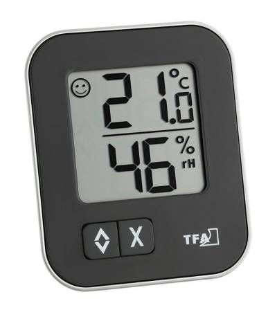 TFA Dostmann TFA Digitales Thermo-Hygrometer Moxx, schwarz Wetterstation von TFA Dostmann