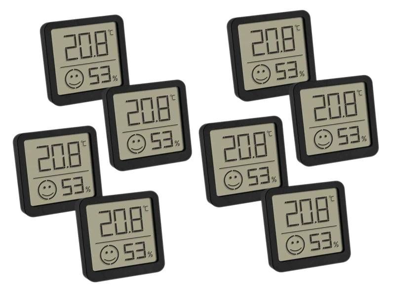 TFA Digitales Thermo-Hygrometer 30.5053.01.02, 8 Stück, schwarz von TFA