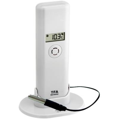Thermo-Hygro-Sender mit Profi-Temperatur-Kabelfühler WEATHERHUB, Temperatursensor von TFA