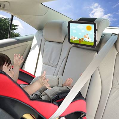 Auto Halterung TFY Auto Kopfstützen Halterung mit Silikon Haltenetz Kompatibel mit 4,5-6 Zoll Handys und 7-10,5 Zoll Tablets von TFY