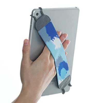 TFY Handschlaufe, Fingergriff mit elastischem Gürtel für Tablets und E-Reader, sicher, tragbar, kompatibel mit iPad Pro 11 Zoll, Mini 6, Air, Galaxy, Nexus, ASUS ACER und weiteren Android-Tablets von TFY