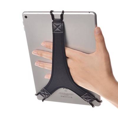 TFY Sicherheits-Handschlaufe, Fingergriff für Tablets, kompatibel mit iPad Air/iPad Pro 9,7 Zoll / Samsung Galaxy Tab 10,1 Zoll / Tab 4 10,1 Zoll / Tab Pro 10,1 Zoll / Tab S 10,5 (schwarz) von TFY