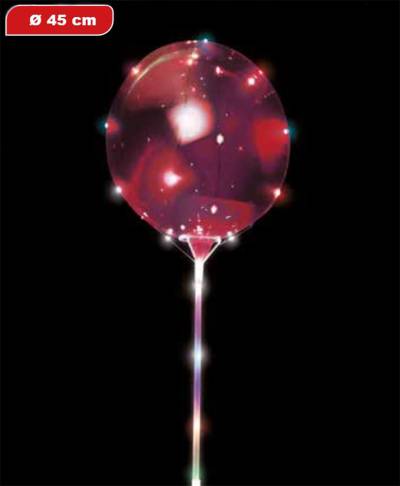 Kugelförmiger Deko Ballon rot mit bunter Lichterkette 45 cm von TIB Heyne