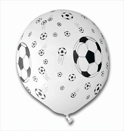 Luftballons Soccer Fußball 30cm Durchmesser, 5-teilig von TIB Heyne