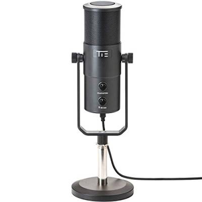 TIE Studio TUR88 USB-Studio Desktop Streaming-Mikrofon Pro (Kondensatormikrofon, 3 Mikrofonkapseln, 4 Richtwirkungen, 96 kHz/24-Bit Frequenz, 3, 5 mm Buchse, 30Hz-20kHz) schwarz von TIE Studio