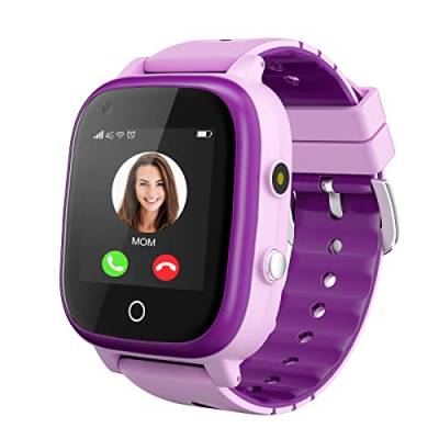 4G Smartwatch für Mädchen Jungen, Smart Watch für Kinder, IP67 Wasserdicht WiFi Smartwatch Telefon mit GPS-Tracker Videoanruf Telefonanruf SOS für Kinder 3-14 Jahre alt Geburtstagsgeschenke (lila) von TOPCHANCES