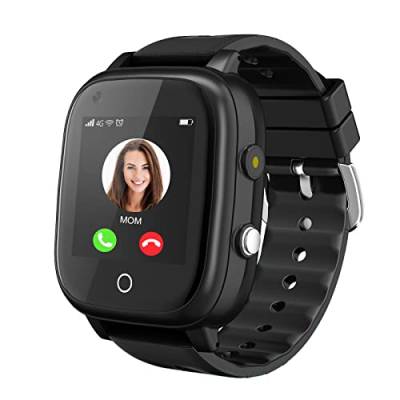 4G Smartwatch für Mädchen Jungen, Smart Watch für Kinder, IP67 Wasserdicht WiFi Smartwatch Telefon mit GPS-Tracker Videoanruf Telefonanruf SOS für Kinder 3-14 Jahre alt Geburtstagsgeschenke (schwarz) von TOPCHANCES