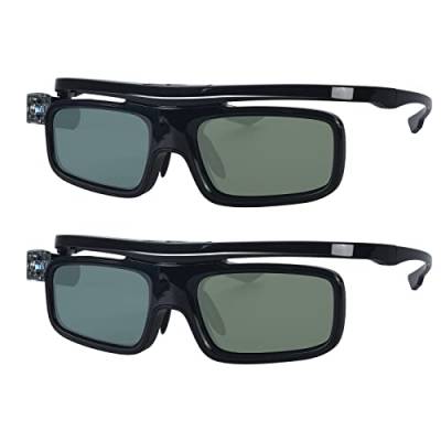 3D-Brille, 3D Active Shutterbrille Wiederaufladbare Brillen Geeignet für 3D DLP-Link Projektor Acer BenQ Optoma Viewsonic Philips LG Infocus Jmgo Vivitek Cocar Toumei - 2 Stück von TOUMEI