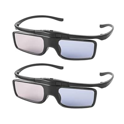 RF 3D Brille, 3D Shutterbrille wiederaufladbar Geeignet für RF 3D-Fernseher und -Projektoren, 3D Beamer Brille für Sony Epson Samsung JVC Sharp, kompatibel TDG-BT500A, SSG-5100GB, AN3DG40, 2er-Pack von TOUMEI