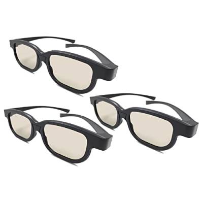 Reald 3D Brille, kreisförmige polarisierte Nicht blinkende Passive 3D Filmbrille für Reald Format Kino/Passive polarisierte 3D TV Projektor für 3D Brille, die 3D TV und Kino unterstützt (3pcs) von TOUMEI