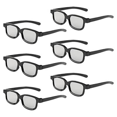 Reald 3D Brille, zirkuläre polarisierte Nicht blinkende Passive 3D Brille für Reald Format Kino/Passive polarisierte 3D TV Projektor für 3D Brille, die 3D TV und Kino unterstützt (6pcs) von TOUMEI