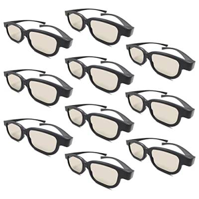 Reald 3D Brille, zirkuläre polarisierte Nicht blinkende Passive 3D Filmbrille für Reald Format Kino/Passive polarisierte 3D TV Projektor für 3D Brille, die 3D TV und Kino unterstützt (10pcs) von TOUMEI