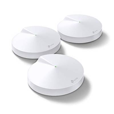 TP-Link Deco M5 Mesh WLAN AC1300 Dualband Heimnetz Komplettlösung (Geschwindigkeit bis zu 1267Mbit/s, Abdeckung bis zu 500m², passt in jeder Art von Zuhause, 2 Gigabit Ports, 3pack) weiß von TP-Link