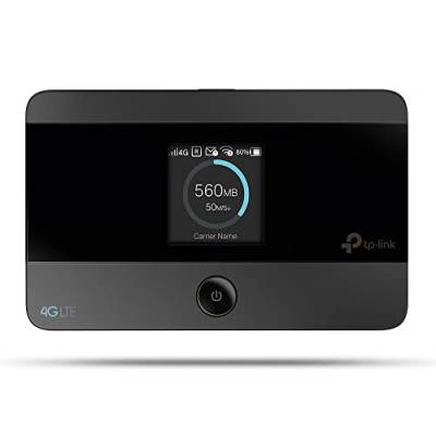 TP-Link M7350 - 4G (CAT4) Tragbarer WLAN-Router, MiFi, Farbbildschirm, 150 Mbit/s, 2000-mAh-Akku (8 Std.), Verbindung von 10 Geräten gleichzeitig, einfache Konfiguration, Farbe Schwarz von TP-Link