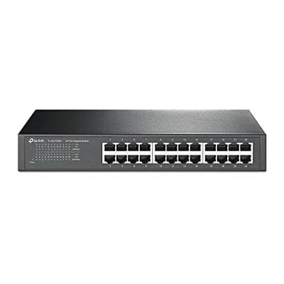 TP-Link TL-SG1024D 24 Port Gigabit Netzwerk Switch (Rackmount, 48Gbit/s Switching-Kapazität, 24*RJ-45 Ports, Metallgehäuse, IGMP-Snooping, unmanaged, Plug-und-Play) schwarz von TP-Link