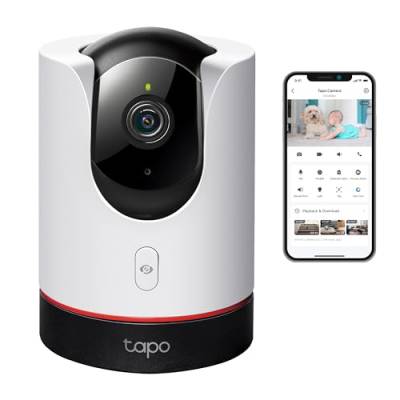 Tapo TP-Link C225 360°-WLAN-Überwachungskamera, 2K Auflösung, Physischer Privatsphärenmodus, Starlight-Sensor, Intelligente AI-Erkennung und -Benachrichtigung,kompatibel mit Alexa&Google Assistant von TP-Link