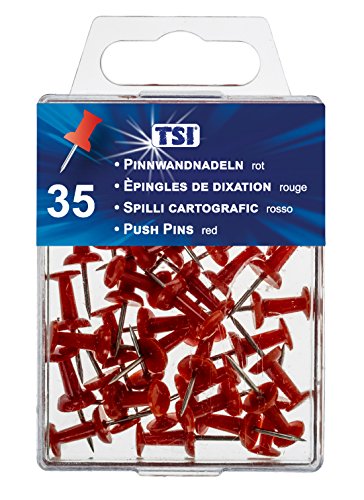 TSI 48323 Pinnwandnadeln, 35er Packung Farbe: rot von TSI