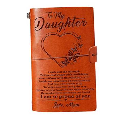 An meine Tochter, Tagebuch von Mama, personalisiertes -Notizbuch, Tochter, Weihnachten, Geburtstagsgeschenke von Mutter, nachfüllbares für Mädchen, Büroprodukt Homefun Ergonomischer (Brown, One Size) von TUDUZ