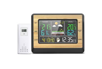 TWSOUL Wetterwecker mit großem Farbbildschirm, Außenwetterstation (mit Sensor, Anzeige, Uhrzeit, Temperatur und Luftfeuchtigkeit usw) von TWSOUL