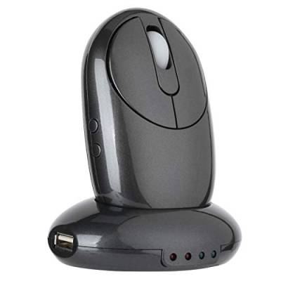 Drahtlose Maus, 2,4-GHz-Gaming-Funkmaus mit 4-Port-USB-Hub-Ladestation/symmetrisches Design der Linken/rechten Hand für Spiele/Büro von Tangxi