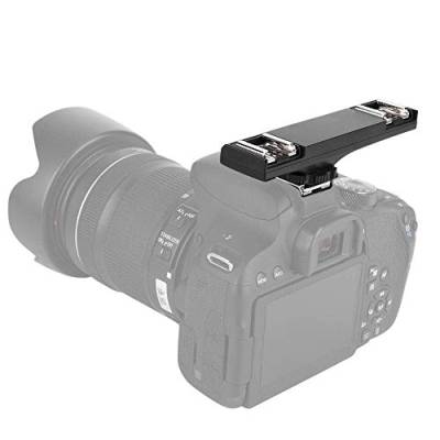 Tangxi Dual Hot Shoe Splitter, Blitzschuhverlängerungsstangenhalterung Kaltschuhverlängerungshalterung Doppelhalterung DSLR-Kamera Camcorder DV(für Nikon) von Tangxi