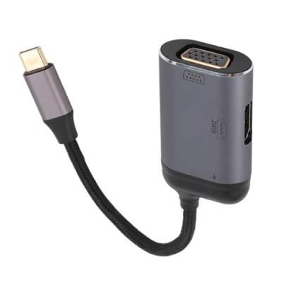 USB C Hub Multiport Adapter, 4K@60 USB C zu HDMI Hub, USBC zu HD Multimedia Schnittstelle VGA Adapter, 100 W PD Aufladung, für Telefon, Laptop, Tablet von Tangxi