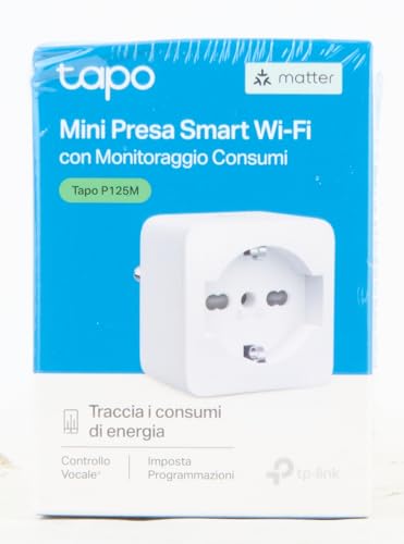 TP-Link Tapo P125M Matter italienische Smart Steckdose, Energieüberwachung, WiFi Smart Plug, kompatibel mit Alexa und Google Home, Sprach- und Fernsteuerung, Vorwahlzeit von Tapo