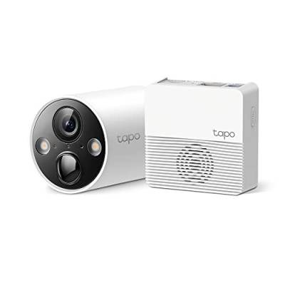 Tapo C420S1 Überwachungskamera innen & außen, 2K hohe Auflösung, 5200mAh wiederaufladbarer Akku, Vollfarb-Nachtsicht, AI, microSD-Karte&Cloud-Speicher, 1 Cam mit Hub von Tapo