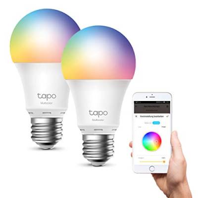 Tapo L530E, Wi-Fi-Smart-LED-Lampe, mehrfarbig, verstellbar, E27, 8,7 W 806 lm, kompatibel mit Alexa und Google Home, 2 Stück (1 Stück) von Tapo