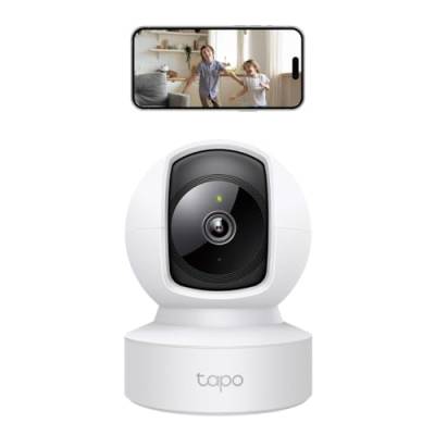 Tapo TP-Link C212 360° WLAN Überwachungskamera, Ethernet/Wi-Fi-Anschluss,2K Auflösung, Bewegungsverfolgung, Nachtsicht, Zwei-Wege-Audio, kompatibel mit Alexa und Google Assistant, für Babys/Haustiere von Tapo