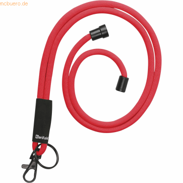 Tarifold Kompfort-Umhängeband rund 5mm mit Karabiner/Schlüsselring rot von Tarifold