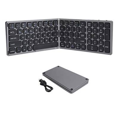 Tbest Faltbare Tastatur, Reise Tastatur,Wireless English Key Folding Bluetooth Tastatur Wireless Ultradünn für Ios Windows Computer Grau von Tbest