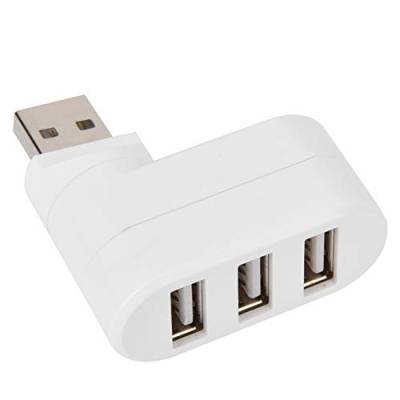 USB-Hubs, Anschlüsse, USB 2.0, Dreh-Splitter-Adapter-Hub für PC, Notebook, Laptop, Mac, Weiß, Zubehör und Teile für Desktop- und Peripheriecomputer (White) von Tbest