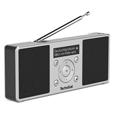 TechniSat DIGITRADIO 1 S - tragbares Stereo DAB Radio mit Akku (DAB+, UKW, FM, Lautsprecher, Kopfhörer-Anschluss, Favoritenspeicher, OLED-Display, 2 W RMS) silber/schwarz von TechniSat