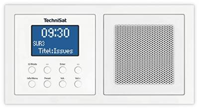 TechniSat DIGITRADIO UP 1 - DAB+ Unterputzradio zur Anbringung in jeder Doppel Unterputzdose (DAB, UKW, Bluetooth-Empfang, dimmbares LCD-Display, Wecker, Sleeptimer, 2 Watt RMS, Equalizer) weiß von TechniSat